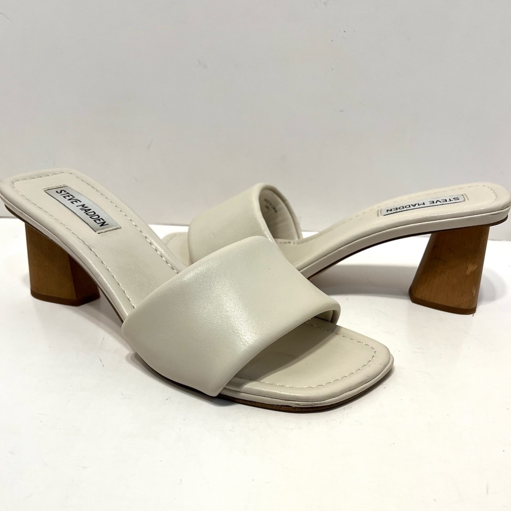 STEVE MADDEN SAGED Leather Slip On Slides 8M